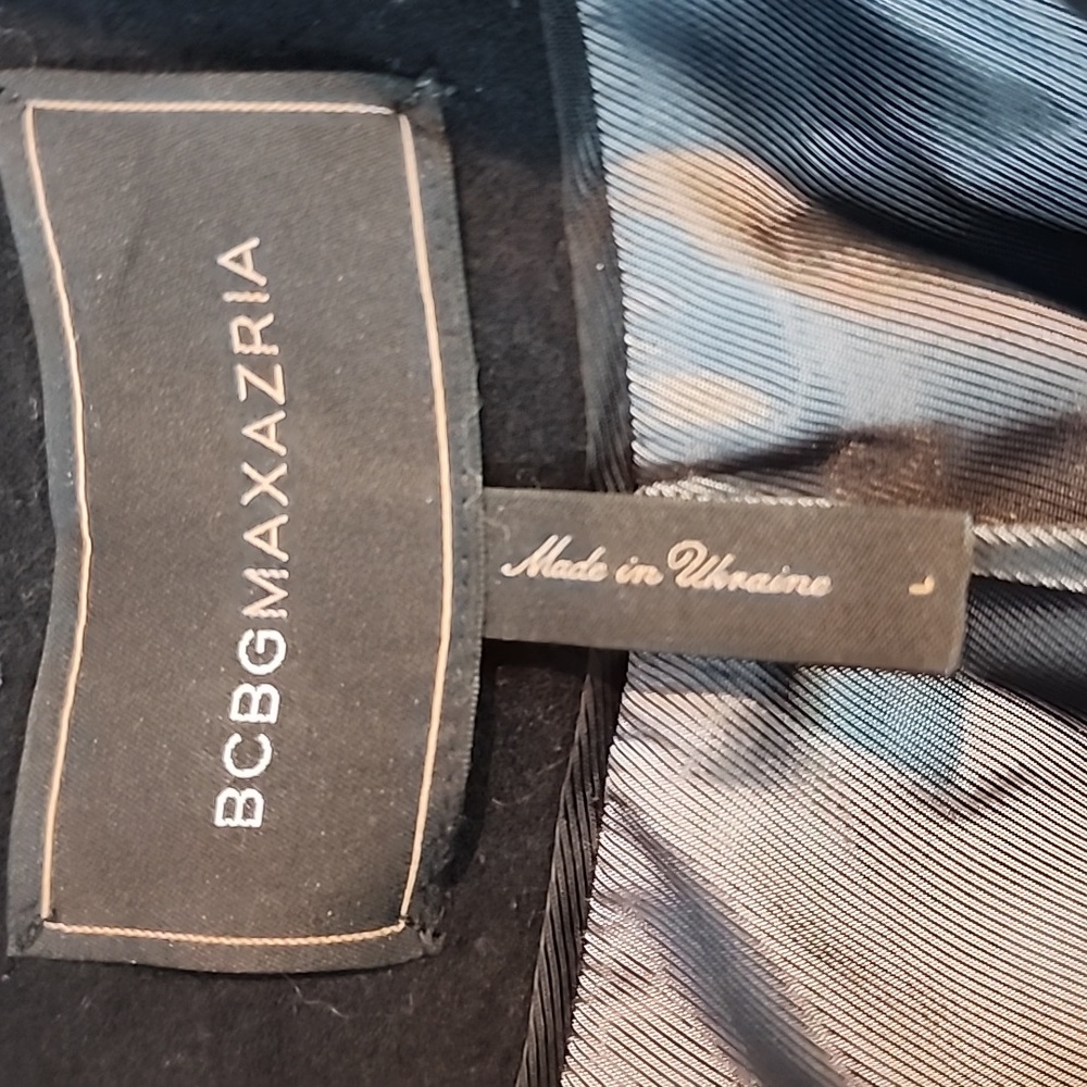 BCBG MAXAZRIA pea coat short jacket size L 70% Wool - Picture 8 of 13